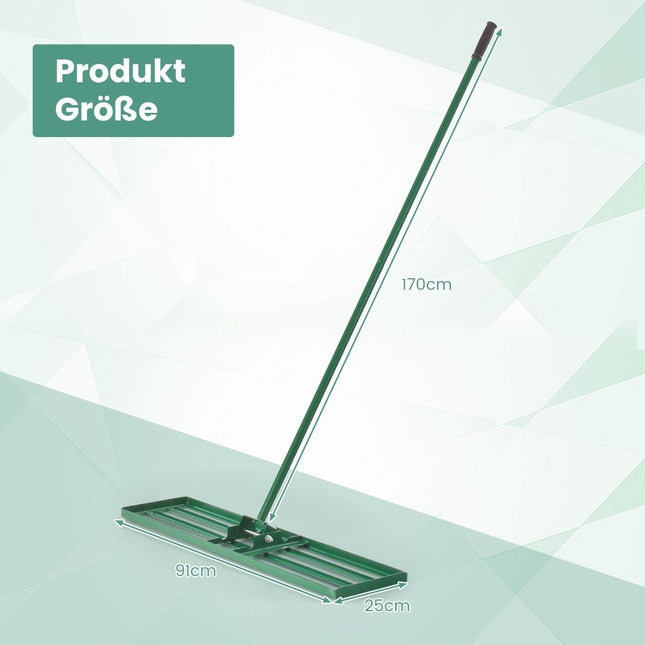 Rovnací hrábě na trávník s ergonomickou rukojetí, 91x25 cm