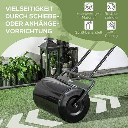 Zahradní válec s U-rukojetí, kov, objem 38L