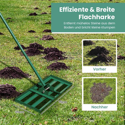 Rasenrechen mit ergonomischem Griff für den Boden 75 x 25 cm grün