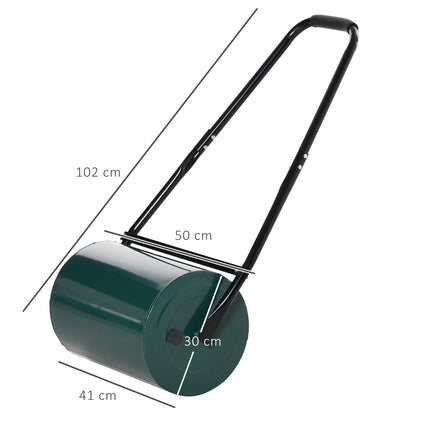 Zahradní válec s U-rukojetí, průměr 31 cm, kov, zelený