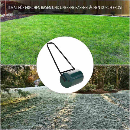Zahradní válec s U-rukojetí, průměr 31 cm, kov, zelený
