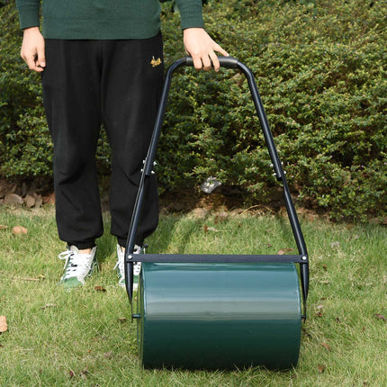 Zahradní válec s U-rukojetí, průměr 31 cm, kov, zelený