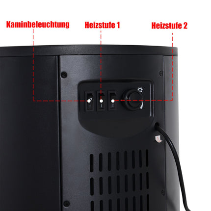 Electric stove, Flame effect, 900/2000W, 41x41x64.5cm
