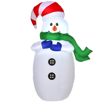LED nafukovací Santa a sněhulák, 120cm, teplá bílá