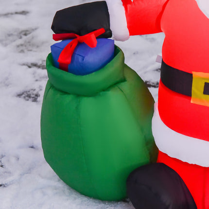 LED nafukovací Santa a sněhulák - 70x45x120 cm, teplá bílá
