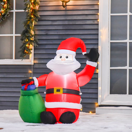 LED nafukovací Santa a sněhulák - 70x45x120 cm, teplá bílá