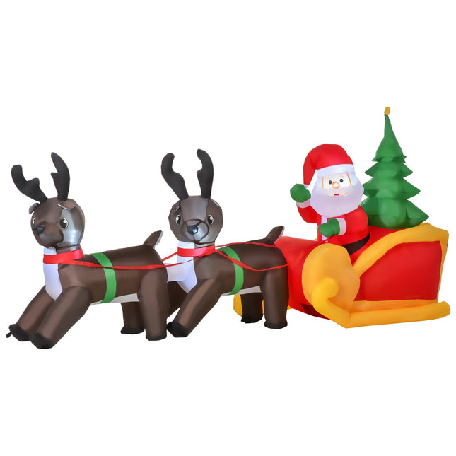 Inflatable LED Santa & Sleigh Christmas Decoration, IP44