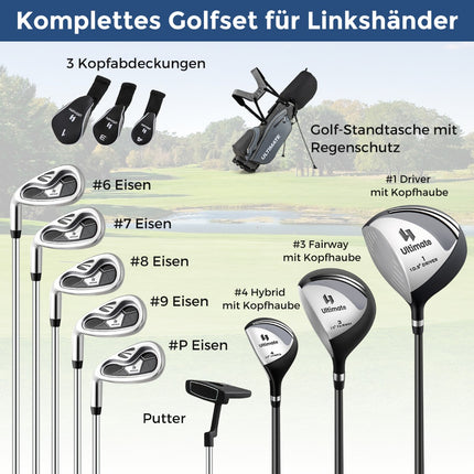 Kompletní pánská sada golfových holí pro leváky s bagem