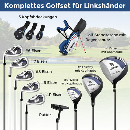 Kompletní pánská sada golfových holí pro leváky s bagem