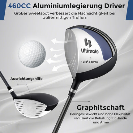 Kompletní pánská sada golfových holí pro leváky s bagem