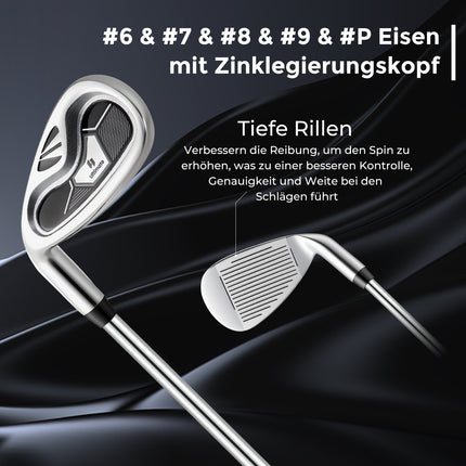 Kompletní pánská sada golfových holí pro leváky se stojanovým bagem