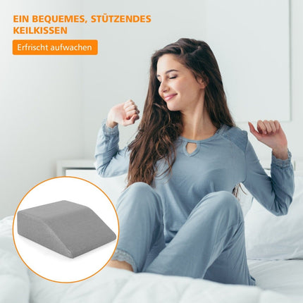 Polštář mezi nohy s paměťovou pěnou, ergonomický, 60x54.5x20 cm, šedý