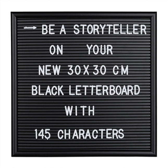 Letter Board 30x30 cm – 145 Zeichen, gerahmt