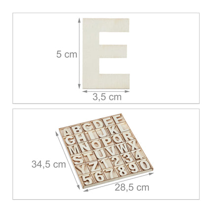 Letters and numbers in wood 144 parts