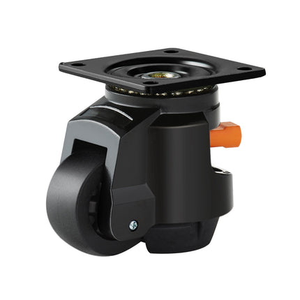 Leveling Casters Set of 4, 2.5 In Swivel, 2200 Lb