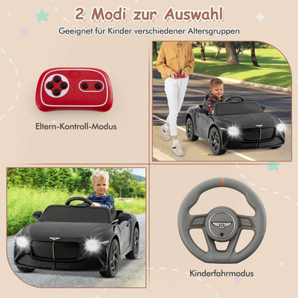 Licencované dětské vozítko Bentley Bacalar s dálkovým ovládáním, nůžkovými dveřmi a odpružením, černé