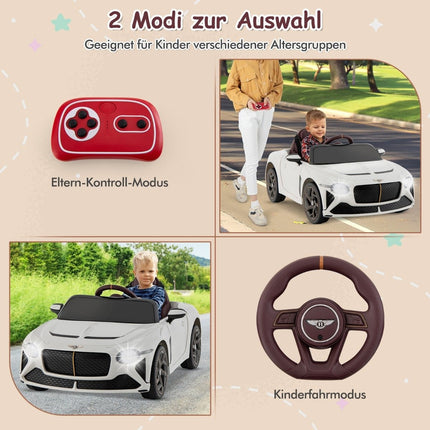 Licensed Bentley Bacalar children's vehicle with remote control & scissor doors & suspension white