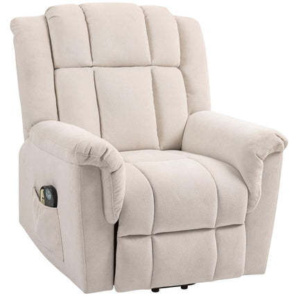 Lift Chair with Massage and Heat, Beige Chenille Fabric