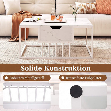 Lift-Top Coffee Table with Storage, White – Engineered Wood