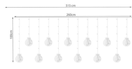 Světelný závěs 108 LED, studená bílá, 31V KŚ11347