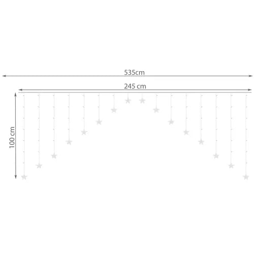 Světelný závěs 136 LED USB, teplá bílá, KŚ19738