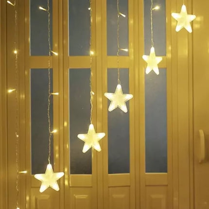 Světelný závěs 136 LED USB, teplá bílá, KŚ19738