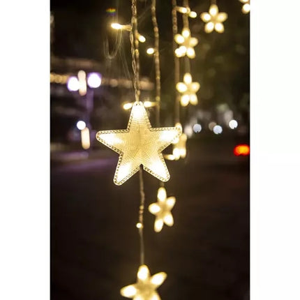 Světelný závěs 136 LED USB, teplá bílá, KŚ19738