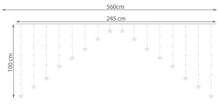 Světelný závěs 136 LED, studená bílá, 31V KŚ11338