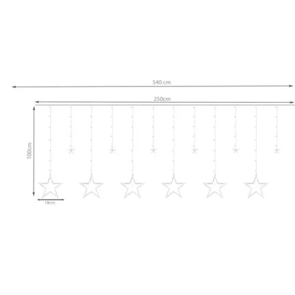 Světelný závěs 138 LED USB, studená bílá, KŚ19752