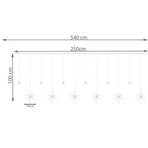 Světelný závěs 138 LED USB, vícebarevný, KŚ19742