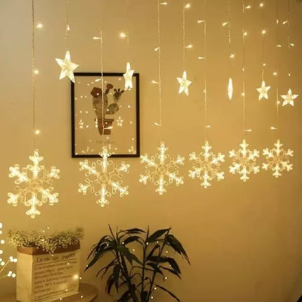 Světelný závěs 138 LED USB, teplá bílá, KŚ19746