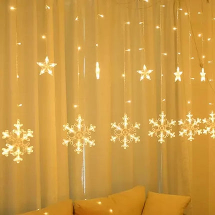 Světelný závěs 138 LED USB, teplá bílá, KŚ19746
