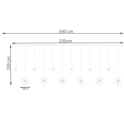 Světelný závěs 138 LED USB, teplá bílá, KŚ19746