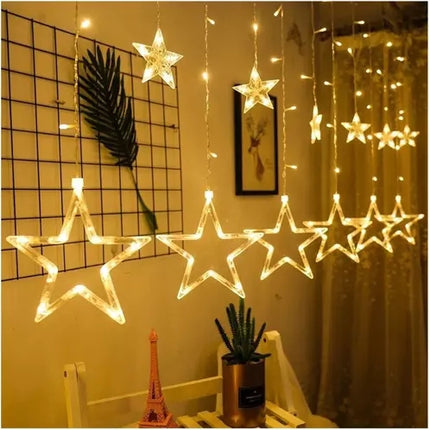 Světelný závěs 138 LED USB, teplá bílá, KŚ19750