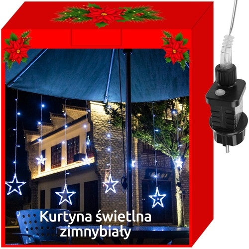 Světelný závěs 138 LED, studená bílá, 31V KŚ11318
