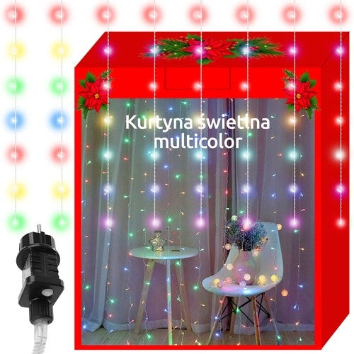 Světelný závěs 300 LED, vícebarevný, 31V KŚ11331
