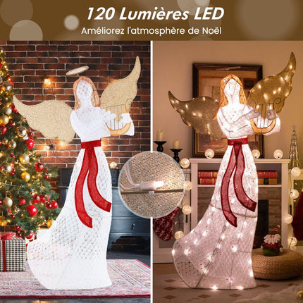 Svítící vánoční anděl, 150 cm, 120 LED teplá bílá