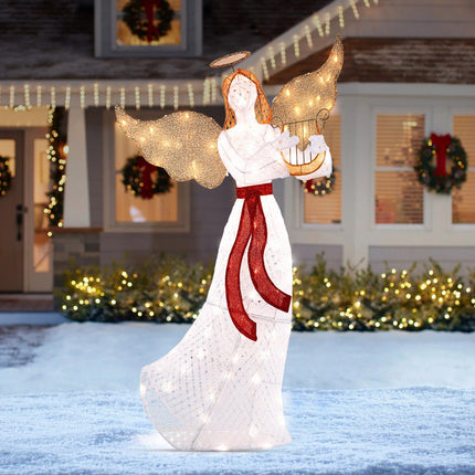 Svítící vánoční anděl, 150 cm, 120 LED teplá bílá