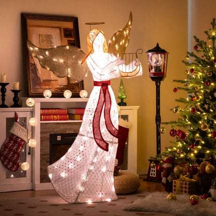 Svítící vánoční anděl, 150 cm, 120 LED teplá bílá