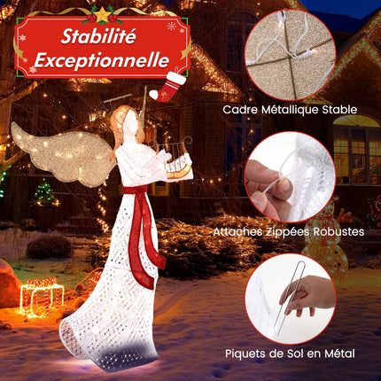 Svítící vánoční anděl, 150 cm, 120 LED teplá bílá