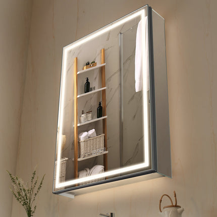 Lighted Medicine Cabinet Mirror 50x70cm, Dimmable, Defog