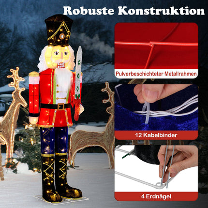 Svítící figurka louskáčka, 157 cm, 100 LED