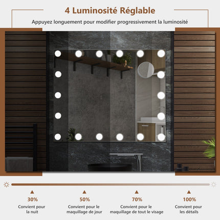 Beleuchteter Kosmetikspiegel, 18 LED, Touch, 3 Modi, 3-fach