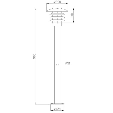 LightsOn Saturnus LED Garden Bollard 90 cm, Stainless Steel, 12V, Silver