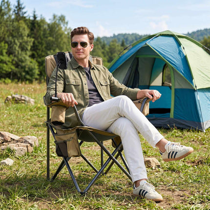 Lightweight Folding Camping Chair, Green, 200kg Capacity