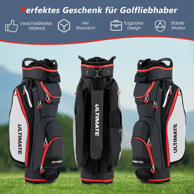 Lehký golfový bag se 14 přepážkami, černý