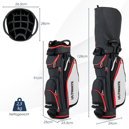 Lehký golfový bag se 14 přepážkami, černý