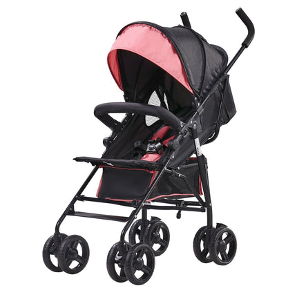 Lightweight Travel Stroller – Compact Fold, Recline, Large Basket