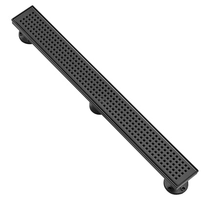Linear Shower Drain 610mm, Matte Black, Hair Strainer