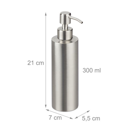 Dávkovač tekutého mýdla, sada, nerezová ocel, 300 ml